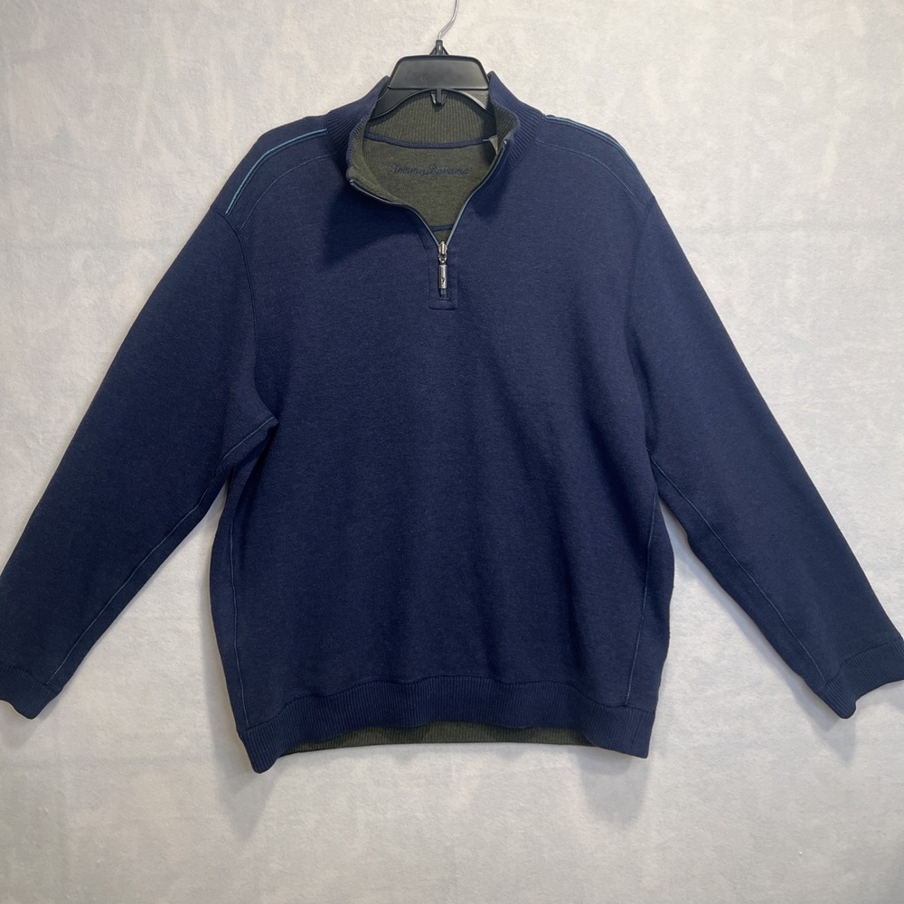 Tommy Bahama Flip shore Half Zip Reversible Pullover Blue Green‎ Size L
